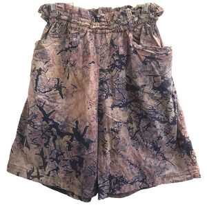 Kaliyana Artwear Tie Dye Shorts High Rise Cotton Purple Pink Blue Pockets Small